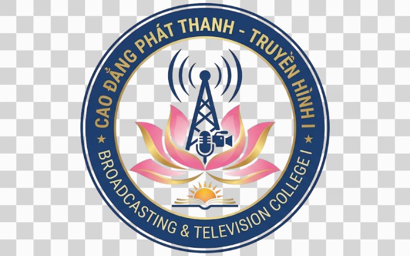 Logo Cao đẳng Phát thanh – Truyền hình I kết hợp hình ảnh hoa sen