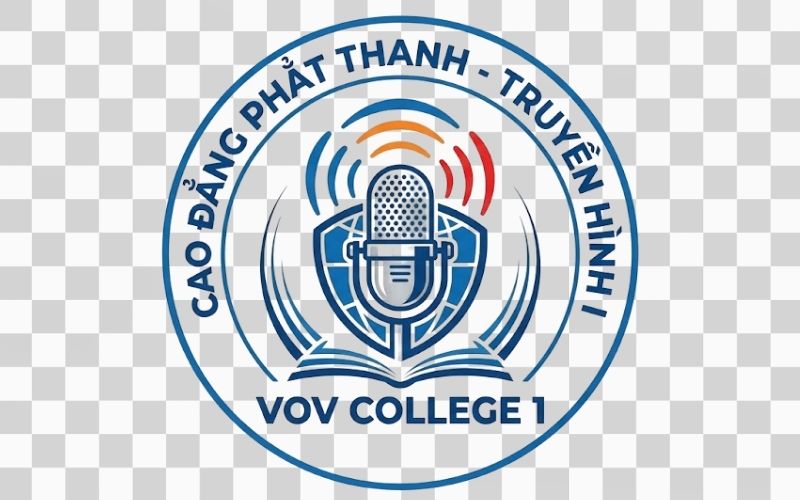 Logo Cao đẳng Phát thanh – Truyền hình I kết hợp hình ảnh micro