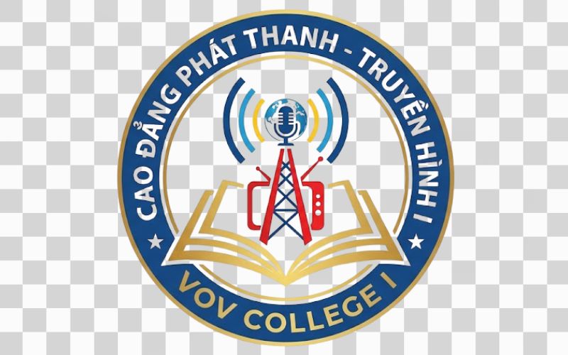 Logo Cao đẳng Phát thanh – Truyền hình I kết hợp hình ảnh quyển sách