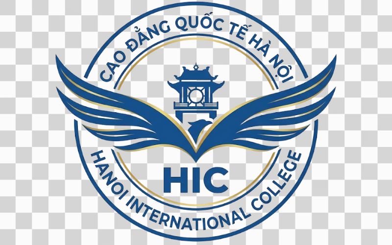 Logo Cao đẳng Quốc tế Hà Nội kết hợp hình ảnh cánh chim