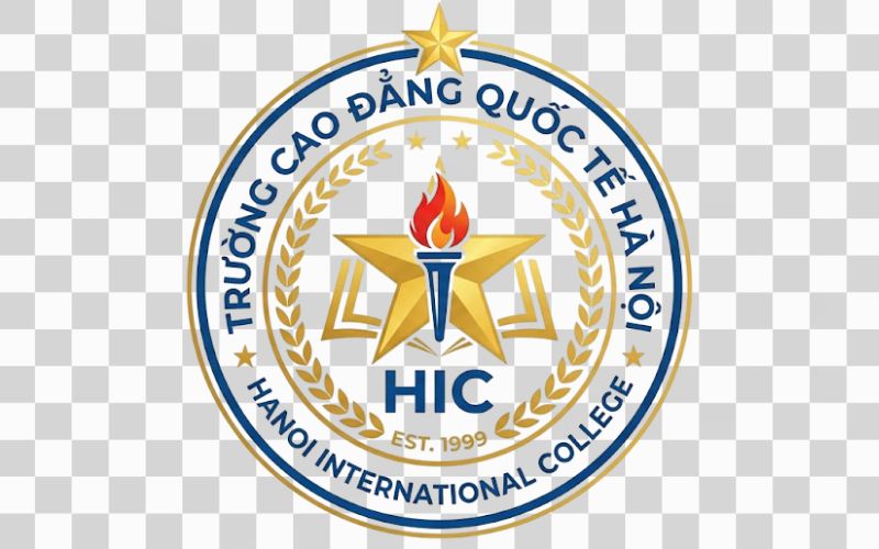 Logo Cao đẳng Quốc tế Hà Nội kết hợp hình ảnh ngôi sao