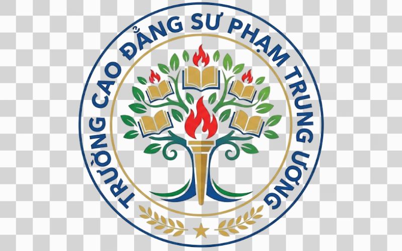 Logo Cao đẳng Sư phạm Trung ương kết hợp hình cây tri thức