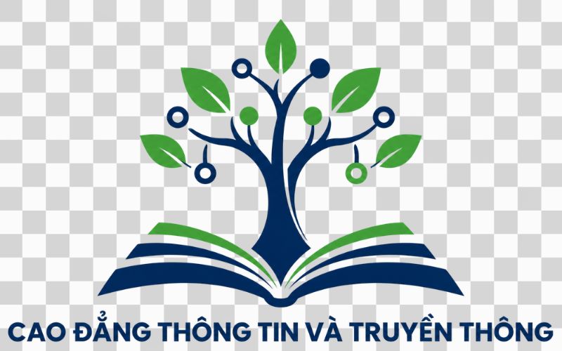 Logo Cao đẳng Thông tin và Truyền thông kết hợp cây tri thức