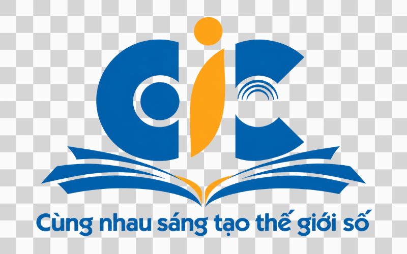 Logo Cao đẳng Thông tin và Truyền thông kết hợp trang sách