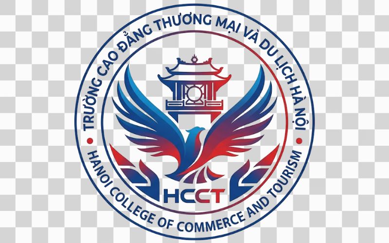 Logo Cao đẳng Thương mại và Du lịch Hà Nội kết hợp cánh chim