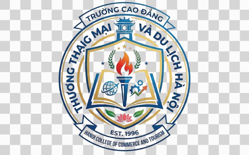 Logo Cao đẳng Thương mại và Du lịch Hà Nội kết hợp sách và tri thức