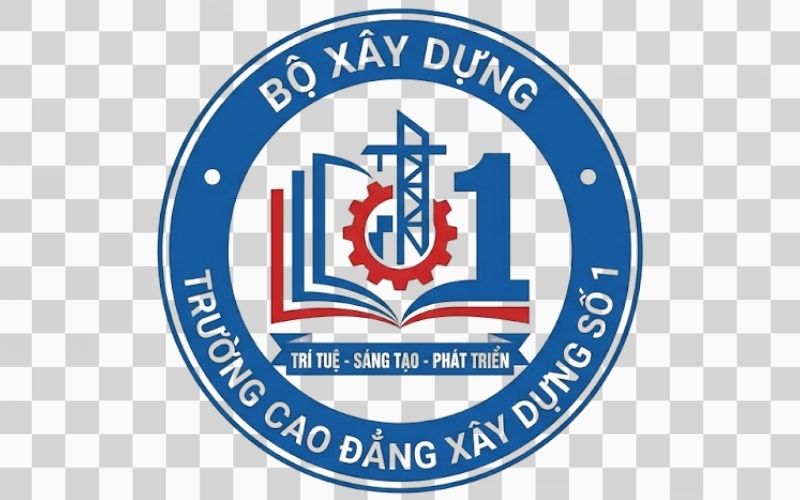 Logo Cao đẳng Xây dựng số 1 thể hiện tinh thần giáo dục