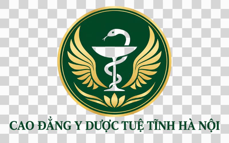 Logo Cao đẳng Y Dược Tuệ Tĩnh Hà Nội kết hợp cánh chim