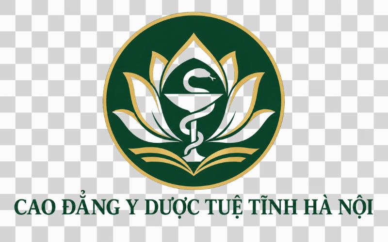 Logo Cao đẳng Y Dược Tuệ Tĩnh Hà Nội kết hợp hoa sen