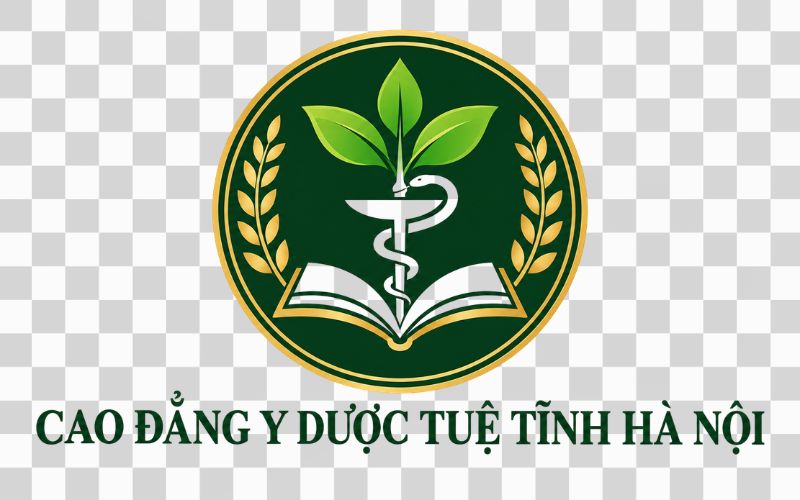 Logo Cao đẳng Y Dược Tuệ Tĩnh Hà Nội kết hợp mầm cây