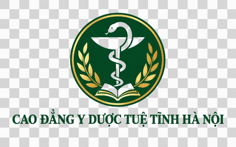 Logo Cao đẳng Y Dược Tuệ Tĩnh Hà Nội kết hợp quyển sách