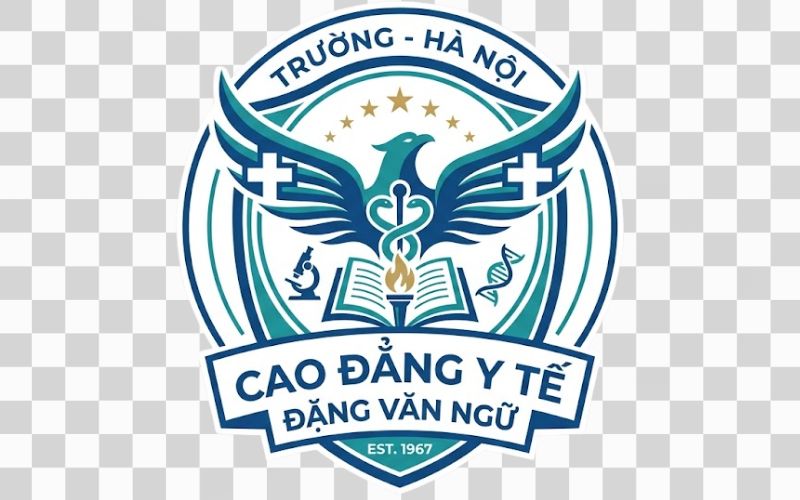 Logo Cao đẳng Y tế Đặng Văn Ngữ kết hợp hình ảnh cánh chim và khát vọng tương lai