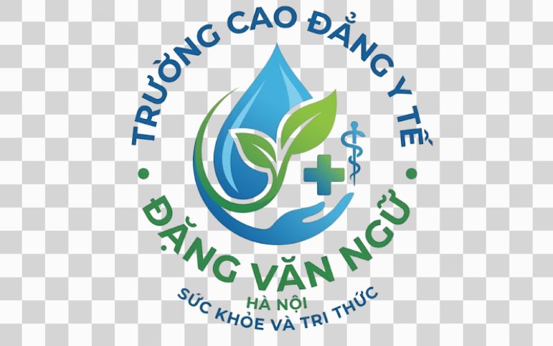 Logo Cao đẳng Y tế Đặng Văn Ngữ kết hợp hình ảnh giọt nước và sự sống