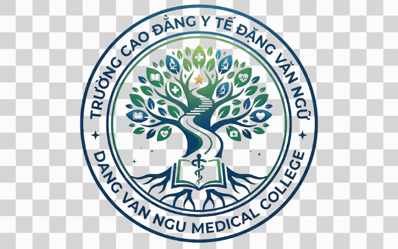 Logo Cao đẳng Y tế Đặng Văn Ngữ với hình ảnh cây tri thức và hành trình trưởng thành