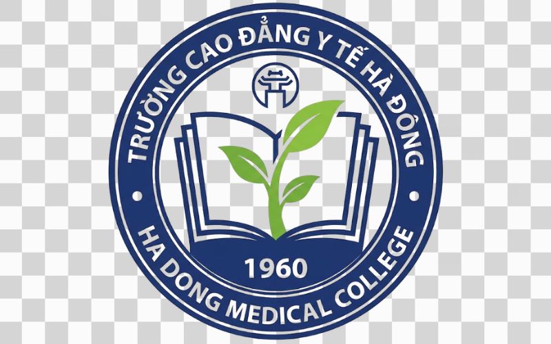 Logo Cao đẳng Y tế Hà Đông kết hợp hình ảnh mầm cây phát triển