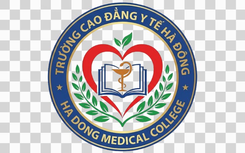 Logo Cao đẳng Y tế Hà Đông kết hợp hình ảnh trái tim và sức khỏe