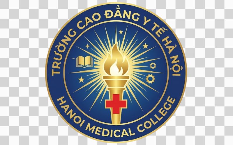 Logo Cao đẳng Y tế Hà Nội kết hợp ngọn đuốc với ánh sáng tri thức
