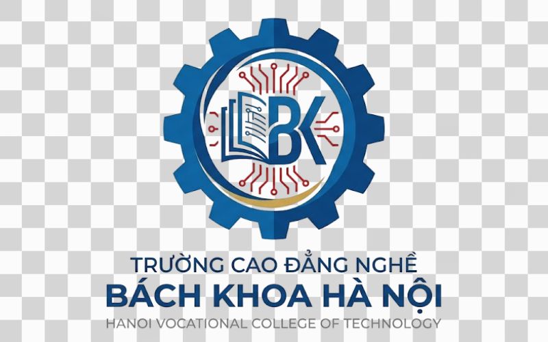 Logo Cao đẳng nghề Bách khoa Hà Nội kết hợp hình ảnh bánh răng