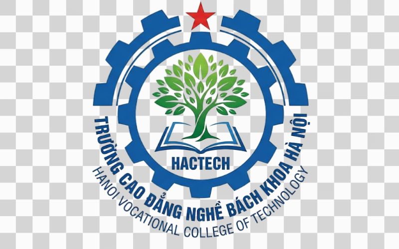 Logo Cao đẳng nghề Bách khoa Hà Nội kết hợp hình ảnh cây xanh