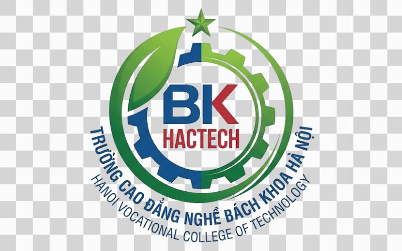 Logo Cao đẳng nghề Bách khoa Hà Nội kết hợp hình ảnh lá cây