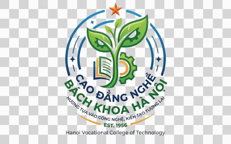 Logo Cao đẳng nghề Bách khoa Hà Nội kết hợp hình ảnh mầm cây