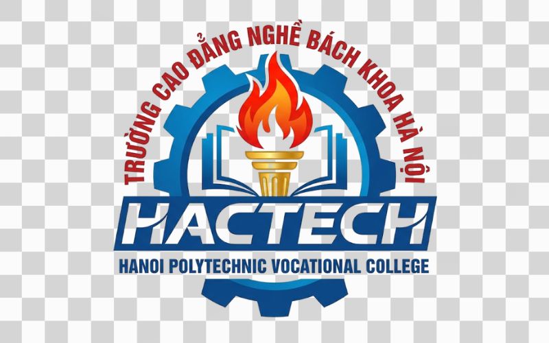Logo Cao đẳng nghề Bách khoa Hà Nội kết hợp hình ảnh ngọn đuốc