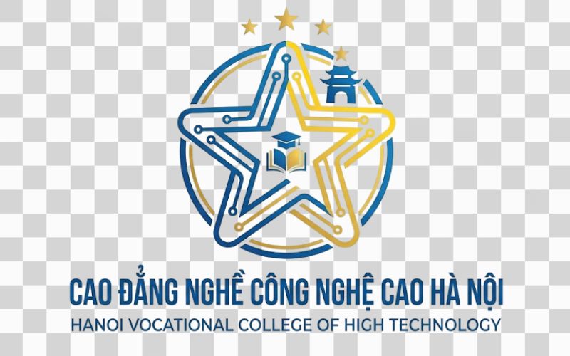 Logo Cao đẳng nghề Công nghệ cao Hà Nội kết hợp hình ảnh ngôi sao