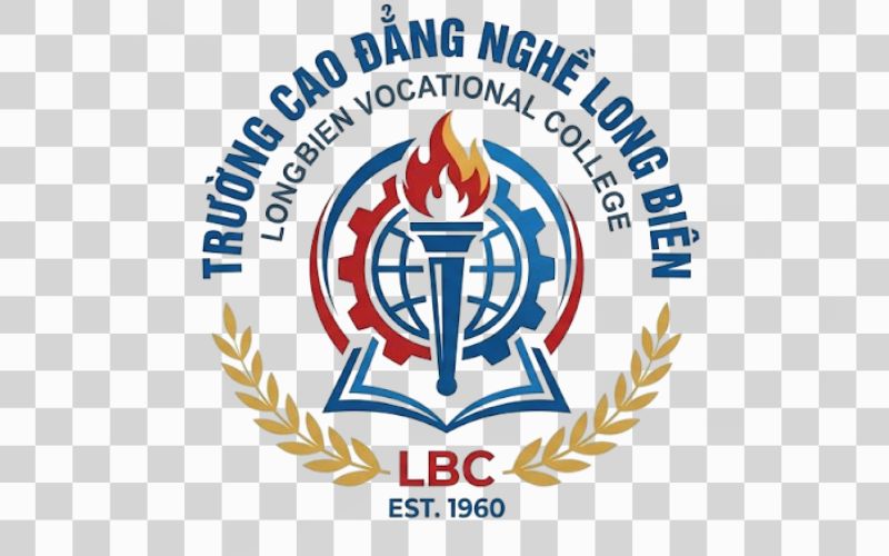Logo Cao đẳng nghề Lon kết hợp hình ảnh ngọn đuốc