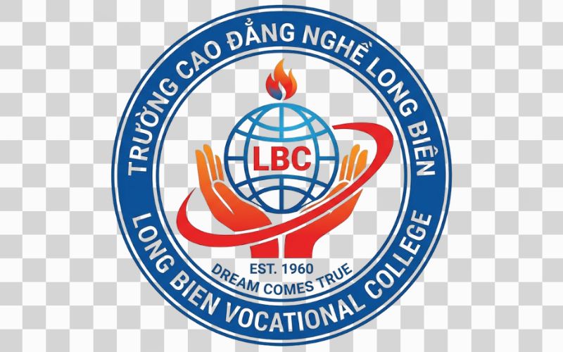 Logo Cao đẳng nghề Long Biên kết hợp hình ảnh bàn tay