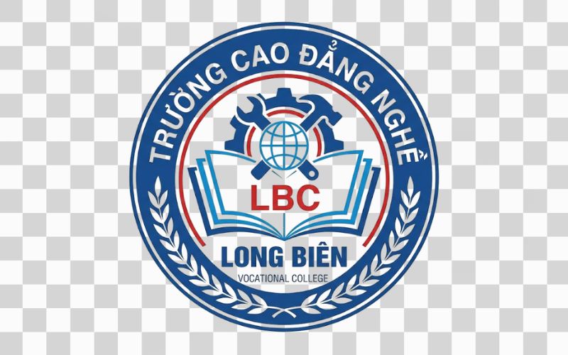 Logo Cao đẳng nghề Long Biên kết hợp hình ảnh quyển sách