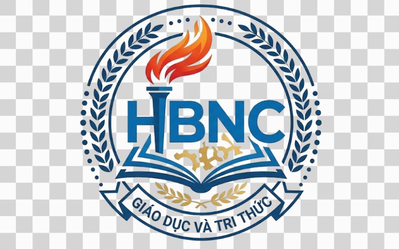 Logo HBNC kết hợp biểu tượng giáo dục và tri thức