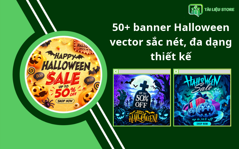 50+ banner Halloween vector sắc nét, đa dạng thiết kế
