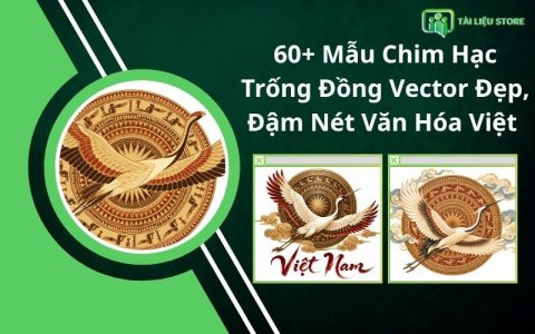 60+ Mẫu Chim Hạc Trống Đồng Vector Đẹp, Đậm Nét Văn Hóa Việt