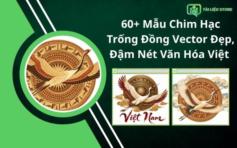 60+ Mẫu Chim Hạc Trống Đồng Vector Đẹp, Đậm Nét Văn Hóa Việt
