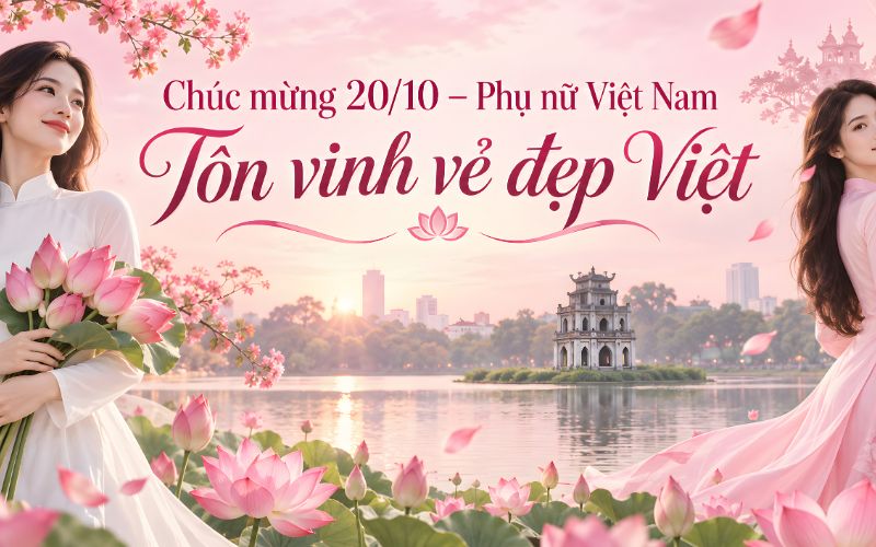 Ảnh chúc mừng 20/10 tôn vinh vẻ đẹp người phụ nữ Việt