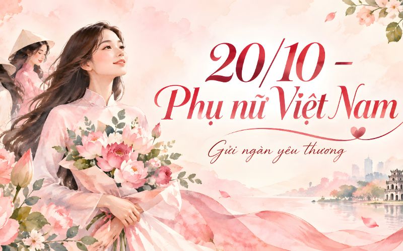 Ảnh chúc mừng 20/10 tôn vinh vẻ đẹp người phụ nữ Việt