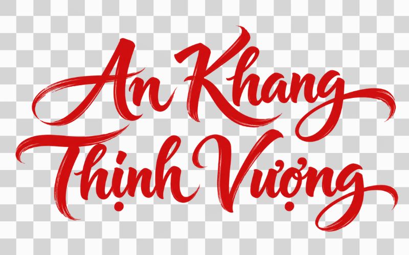 Chữ thư pháp chúc tết an khang thịnh vượng