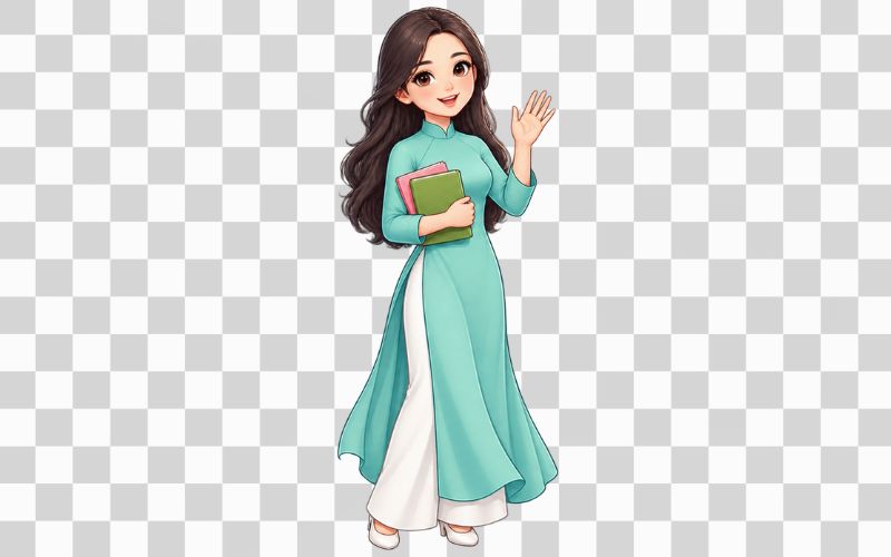 Cô giáo clipart phong cách hoạt hình dễ thương