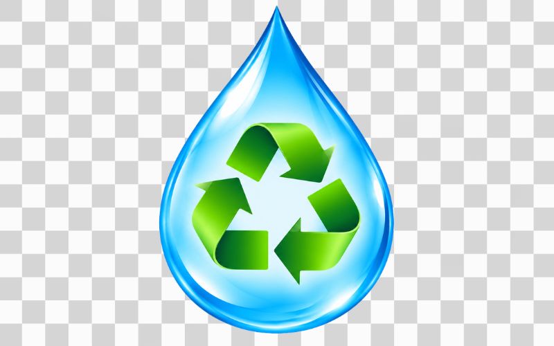 Giọt nước kết hợp biểu tượng tái chế
