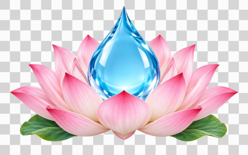 Giọt nước kết hợp hoa sen