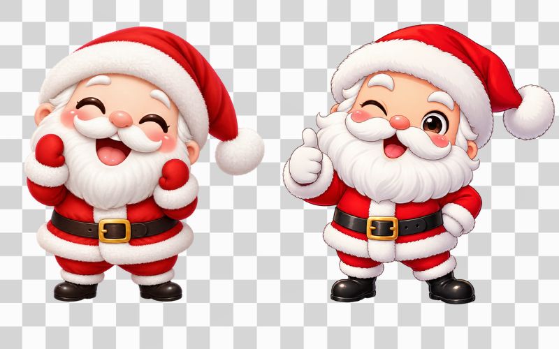 Hình ông già Noel chibi với biểu cảm ngộ nghĩnh