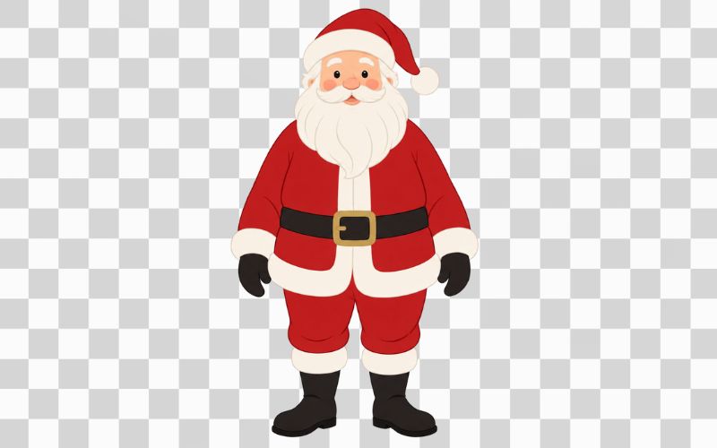 Hình ông già Noel tối giản với đường nét tinh tế
