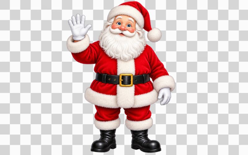 Hình ông già Noel vẫy tay chào và mỉm cười