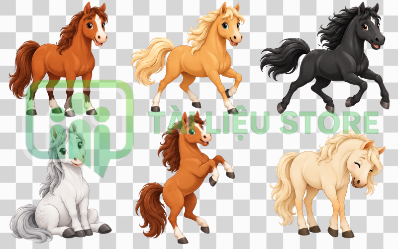 Ngựa vector hoạt hình dễ thương