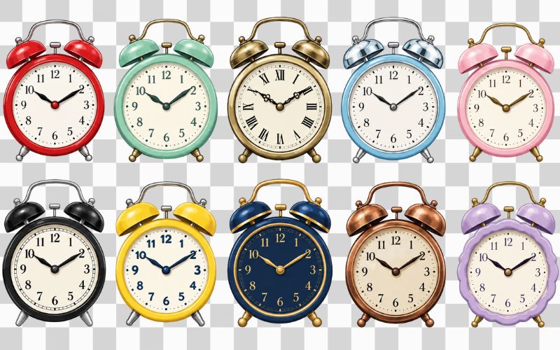 Vector đồng hồ báo thức hai chuông cổ điển