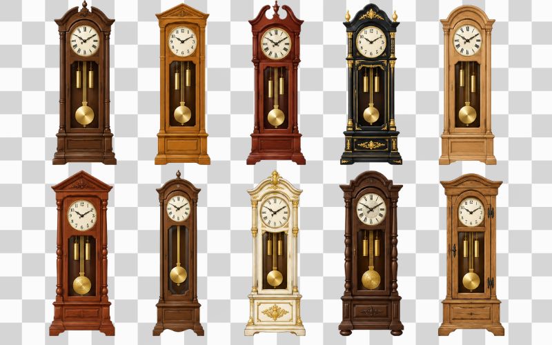 Vector đồng hồ cây với quả lắc truyền thống