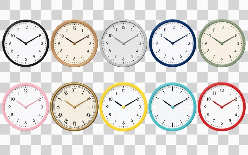 Vector đồng hồ treo tường mặt tròn quen thuộc