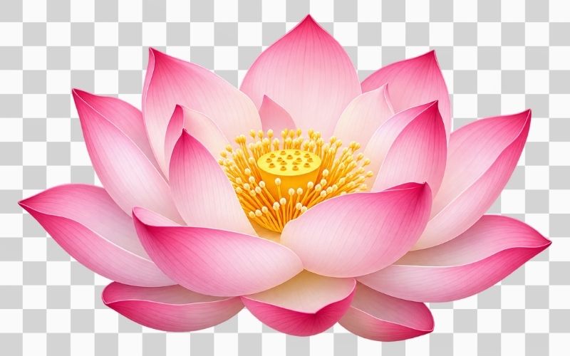 Vector hoa sen hồng với cánh hoa mềm mại