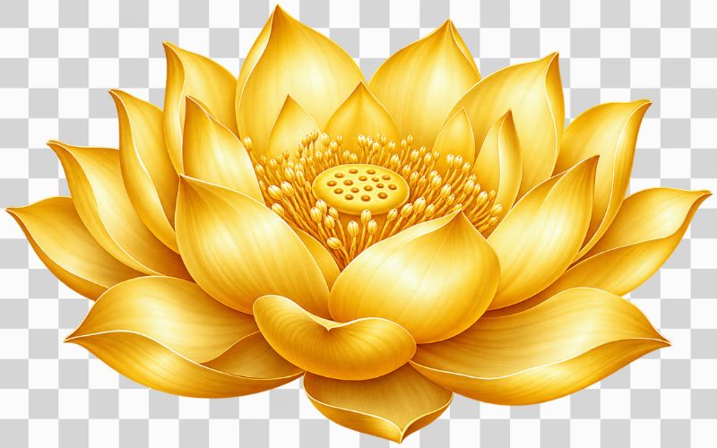 Vector hoa sen vàng sang trọng